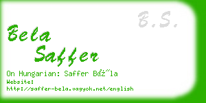 bela saffer business card